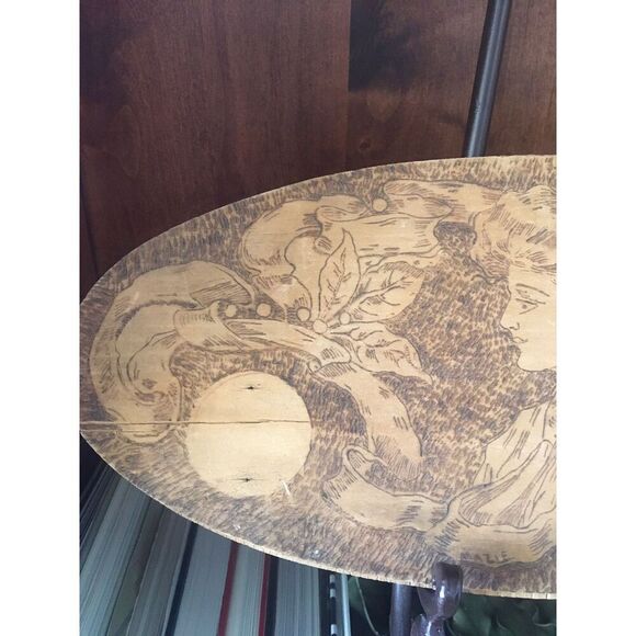 Antique Wood Burned Carving - Picture 3 of 10